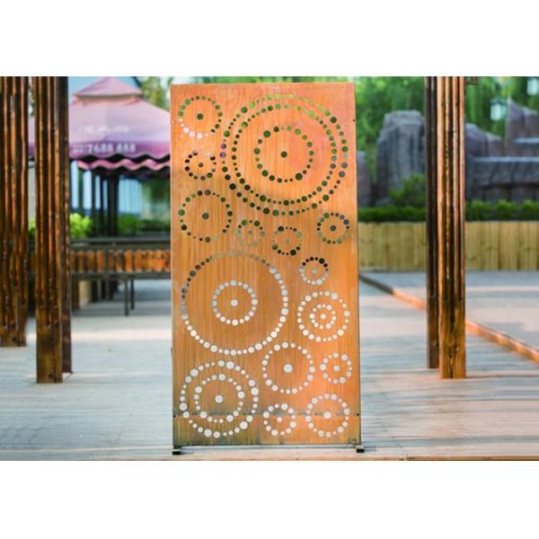 Circle Pattern Stainless Steel Garden Ornaments , Privacy Screen Panel Corten Steel