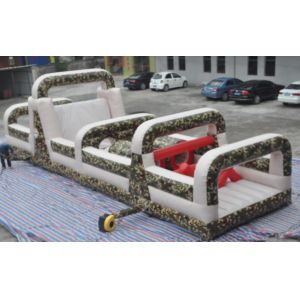 Tarpaulin Inflatable Military Obstacle Course Commercial Bouncer Slide