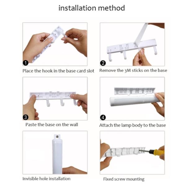 12 LED Emergency Flashlight Night Light Bar With Hook , Nightstand Lamps For Bedroom