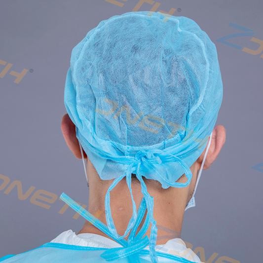 Skin Friendly Adjustable PP Non Woven Bouffant Cap For Doctor