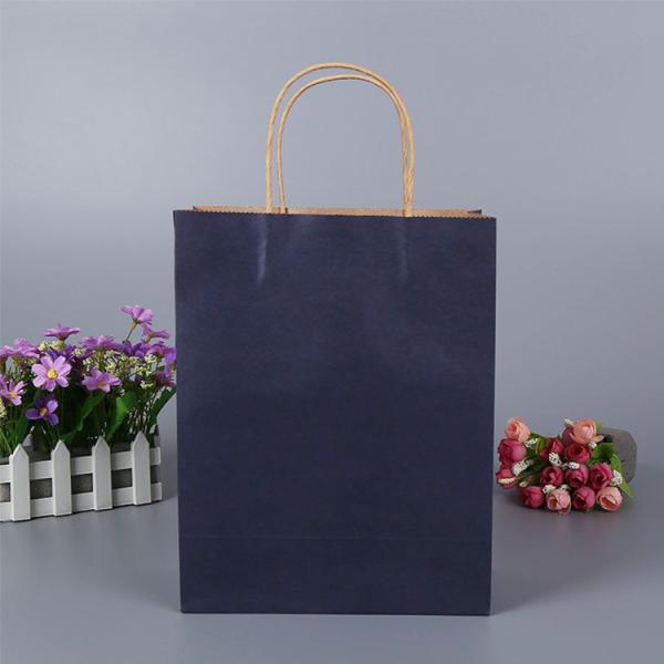 Fashion Recycled Kraft Custom Brown Paper Bags With Logo Shopping Support