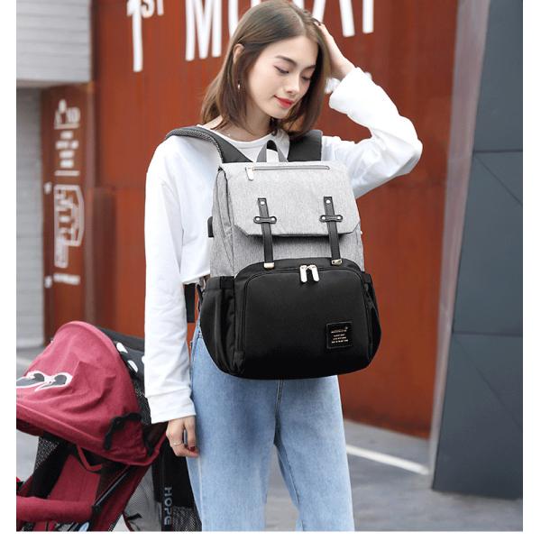 ISO9001 Fashion Mummy Maternity Nappy Diaper Bag Backpack With USB