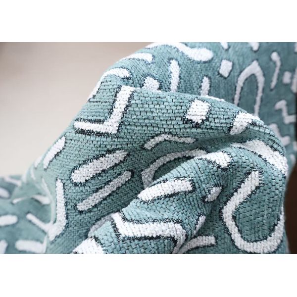 Two-tone Curved Graffiti Texture Woven Jacquard Chenille For Sofa