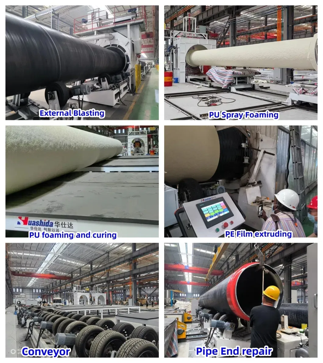 PE-Coated PU Spray Foam Insulated Pipe Making Machine for Heating /Hot/Cooling Water