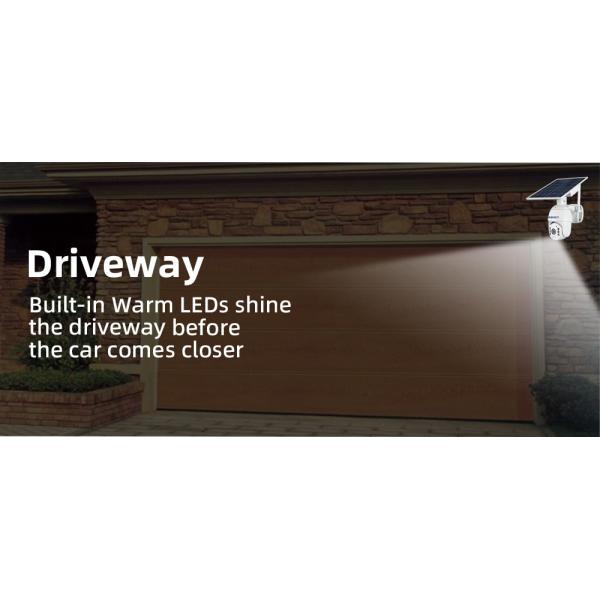 1080P Spotlight Solar Battery Powered Camera Pan Tilt 360 View