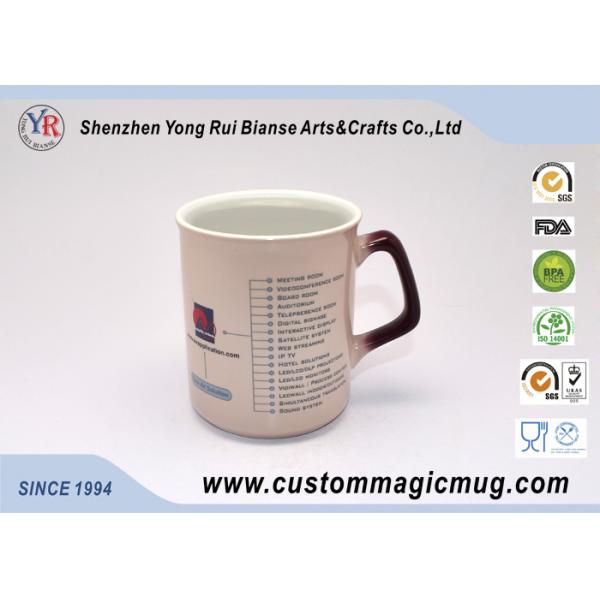 White 300ml Eco Friendly Coffee Mugs Personalized Temperature Change For Hotel