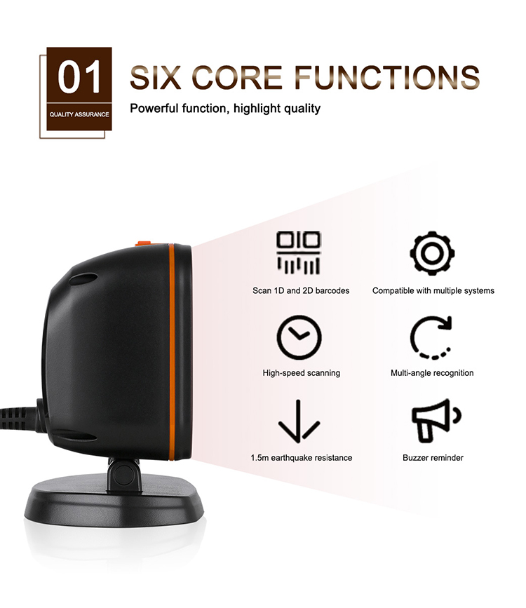 Professional Manufacturer OEM 1d 2d Omnidirectional Platform Usb Barcode Reader Scanner POS