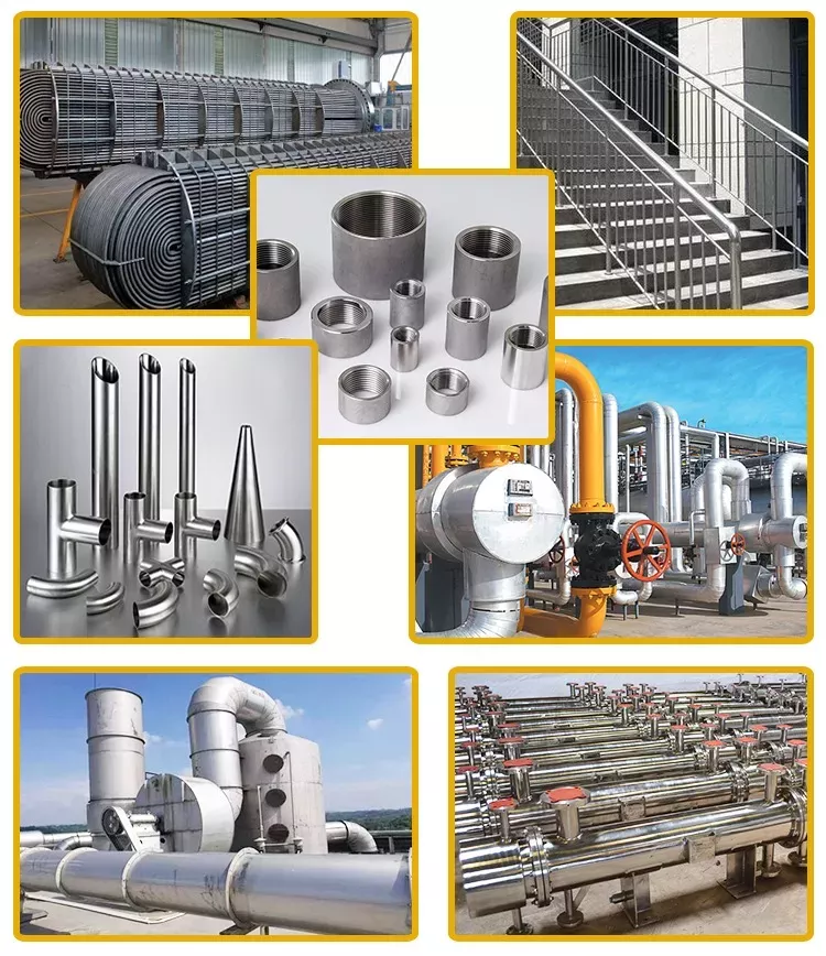 ASTM AISI 2205 321 SS Round Pipe Mill Edges Bright Polished 55mm Outer Diameter