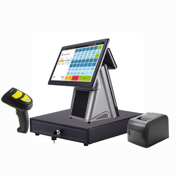 15 Inch Main Screen Touch All in One Win 10 Android11 Retail Pos System for Smart Restaurant Kiosk