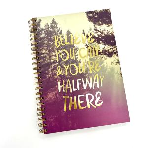 China Hole Punch Golden Binding Spiral Notebook Printing Blank Pages on sale