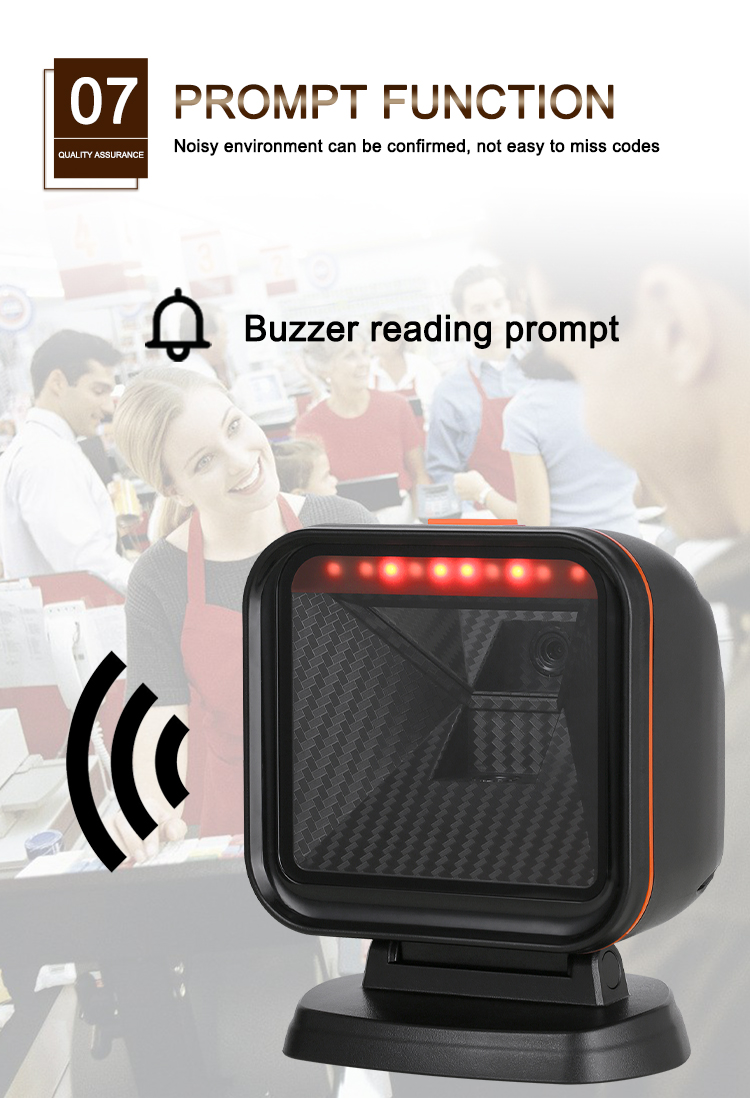 China Manufacturer Auto Scanning PS80H 2d Qr Code Reader Barcode Scanner Desktop Supermarket