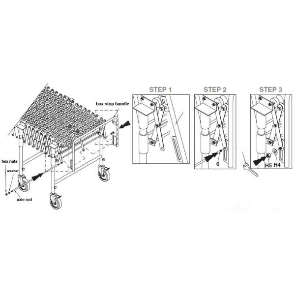 Flexible Crossed galvanized Steel Skate Wheel Conveyor
