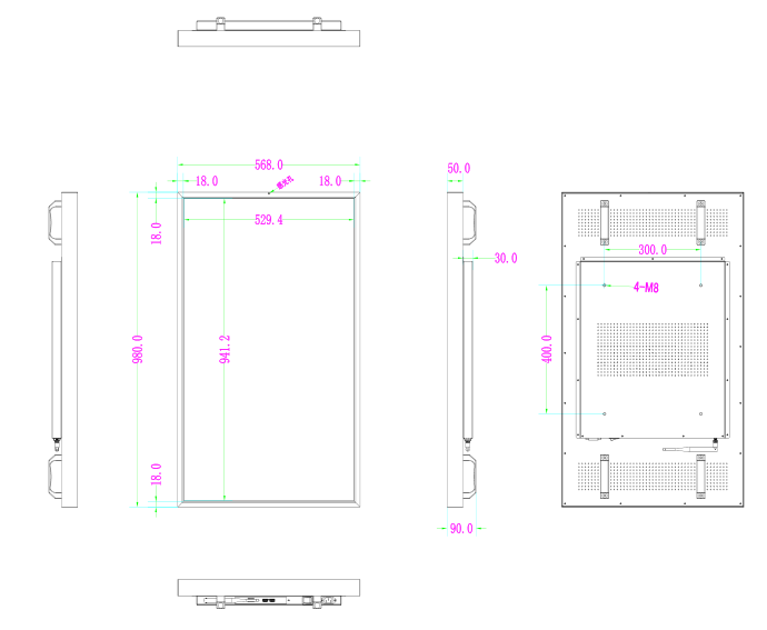 43inch High-Brightness 2500nits Window Facing Display with IPS Panel