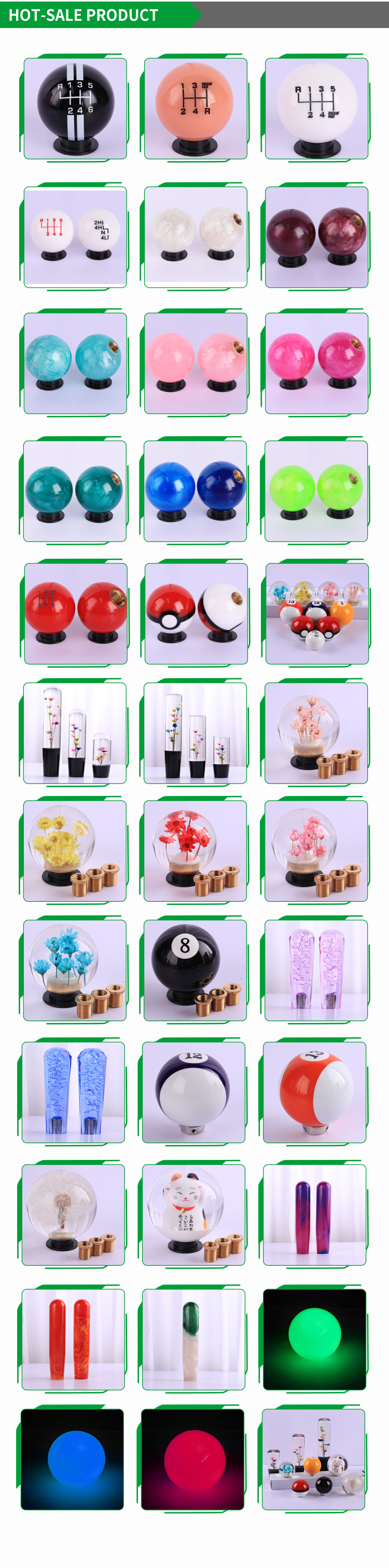 factory custom universal billiard black 8 high quality ball head car gear shift knob