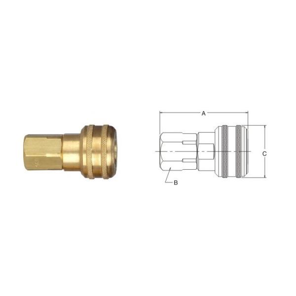1/4" Brass Pneumatic Quick Connect Coupling I Series For Industrial Interchange