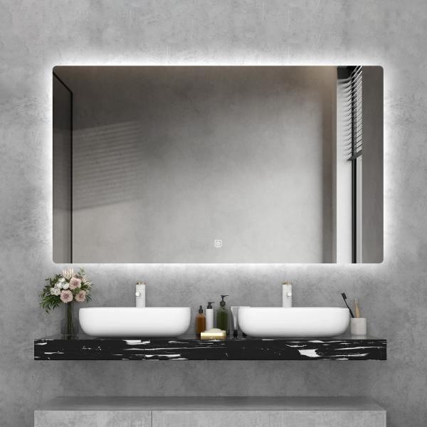 Waterproof Defogger Touch Switch Rectangular Smart Bathroom Mirror