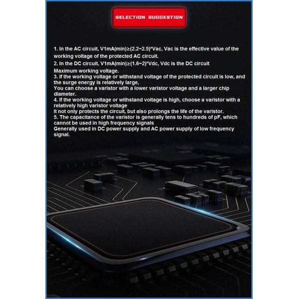 MOV 560V 2500A Zinc Oxide Varistor 10mm Disc Thru Hole DIP-2 For QC Power Adaptor