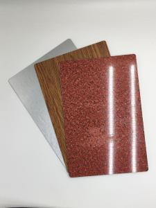 China Exterior Wooden Texture ACP Sheet , High Gloss Furniture Boards 6mm Thickness on sale