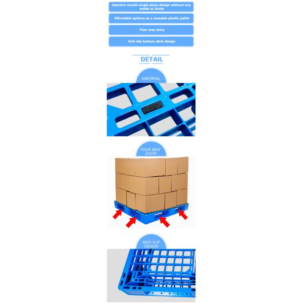 PP HDPE Yellow Plastic Pallets Stackable 100% Virgin Material