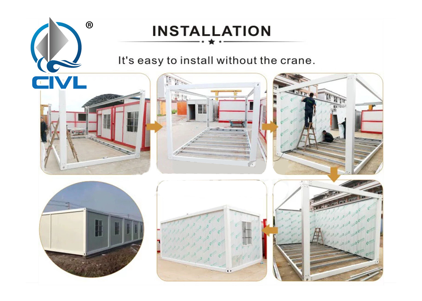 Moisture Proof Prefabricated shopping mall building , Prefabricated Container House