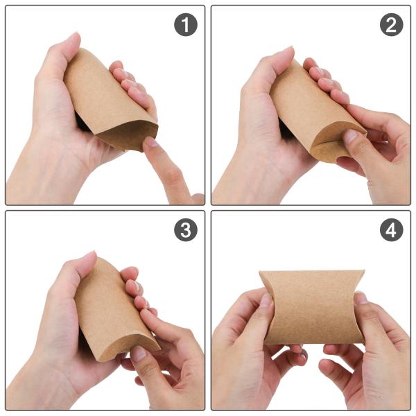 Custom Printed Kraft Paper Pillow Boxes with Window – Eco-Friendly Packaging for Gifts & Retail