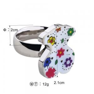 Buy cheap Flower Design Stainless Steel Ladies Rings With Shell Jewelry OEM / ODM Available product