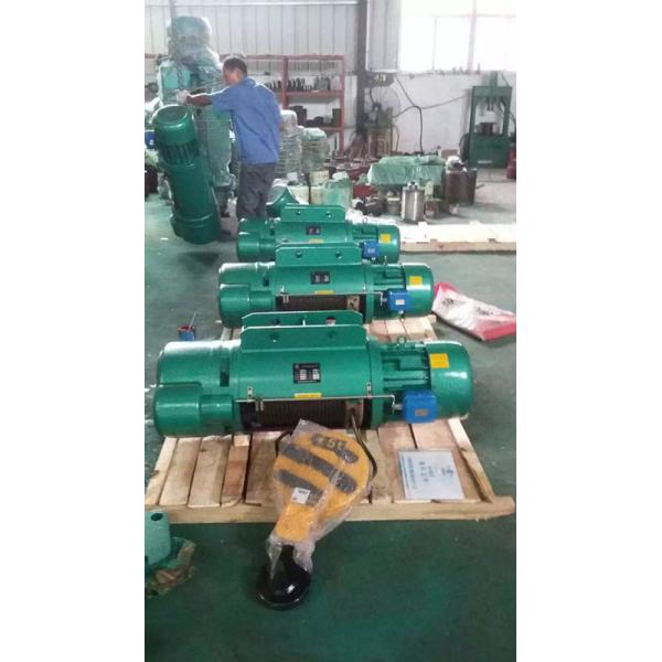 Trolley Type Electric Wire Rope Hoist , Motorized Chain Hoist For Warehouse
