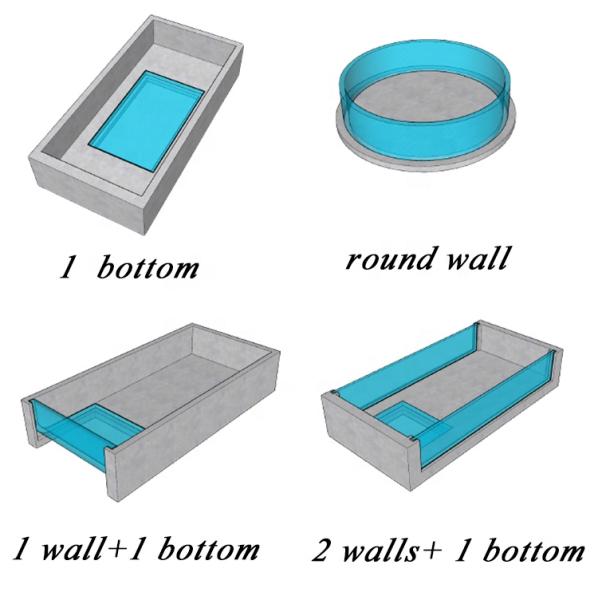 Customized Size Acrylic Window Installation Training for Residential Underwater Pool