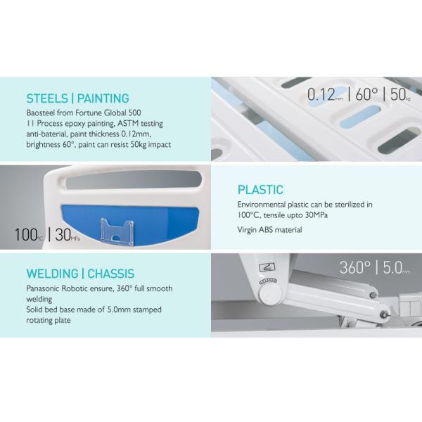 Cheap Adjustable Professional Electric Medical Clinic Icu Bed With Side Rails