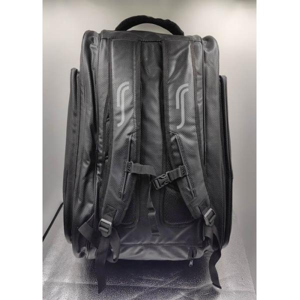 Black Polyester Racket Sports Bag With Shoe Compartment