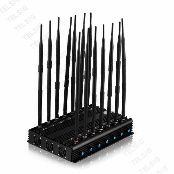 Military Standard Cell Phone Network Jammer , 14 Channel Wifi Scrambler Device