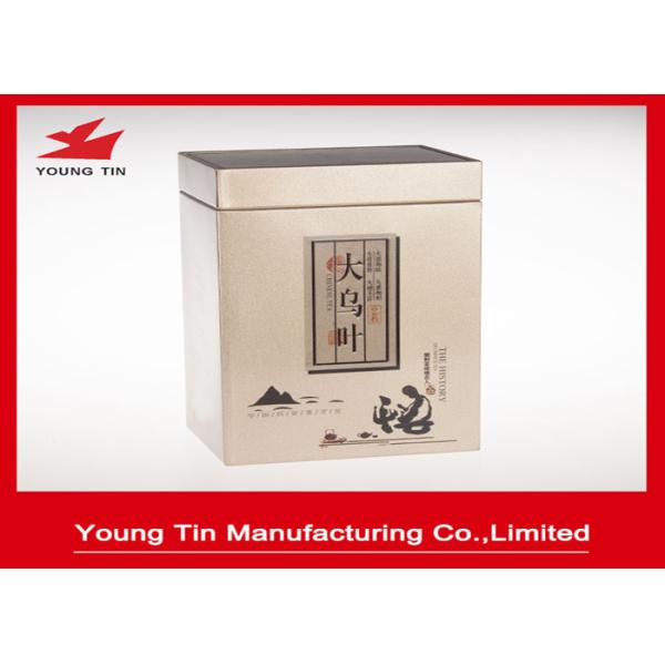 Steel Metal Tea Tins With Protective Coating , Tinplate Material Rectangular