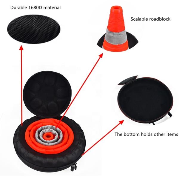 Collapsible Traffic Cone Car Tool Case Oxford EVA Multi Purpose