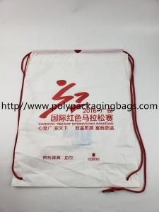 Buy cheap Two Layer CPE / LDPE Plastic Drawstring Backpack Bags With Logo product