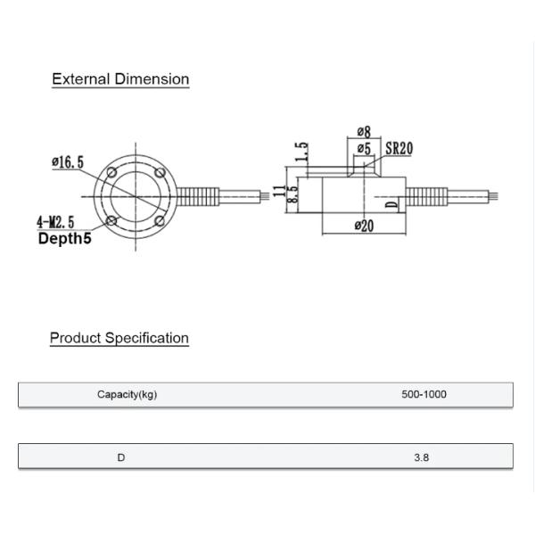 Micro Sensor Weight Sensor Load Cells 1000kg for Measurement High Comprehensive Precision Customized 