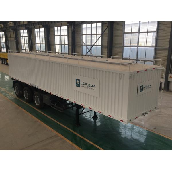 Box 3-4 Axles Flatbed Container Trailer 60-100Tons Dry Food Van Transport