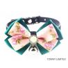 Cute Lace Bowtie with Bell Dog Collars Leather Pet Leads for sale