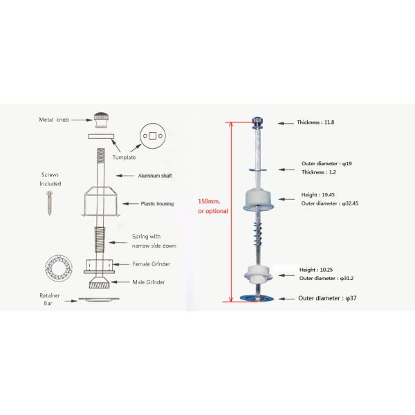 Custom Ceramic Pepper Mill Mechanism , Ceramic Salt Mill Uniformly Grain Size