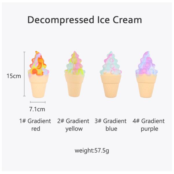 3D Colorful Silicone Ice Cream Teether For Baby Stress Relief Psychology