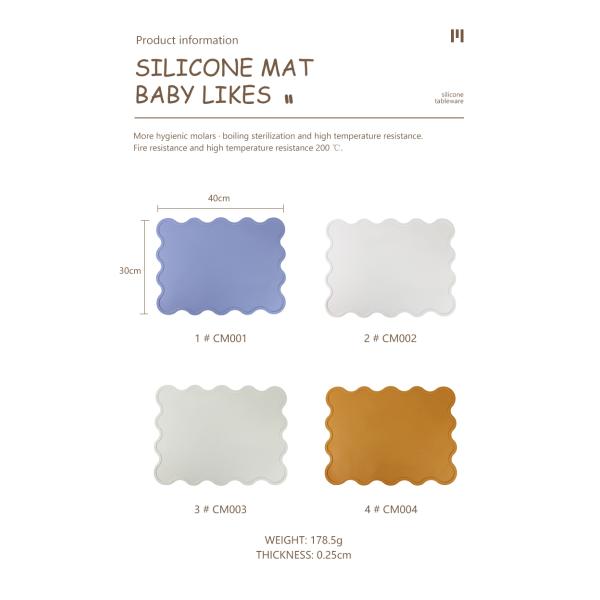 Custom Pantone Color Kids Silicone Placemat For Toddler Dinning Feeding