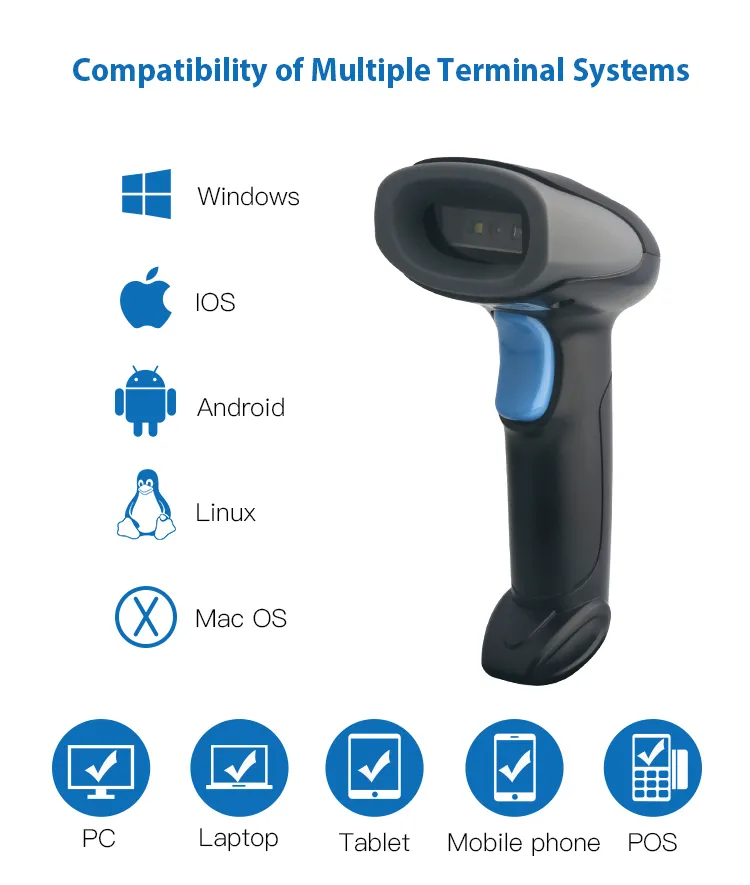 DS2806-1D 1D Barcode Scanner 300 Scans/Sec USB RS232