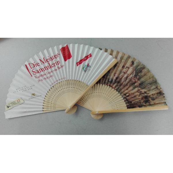 Both Sides Printed Paper Custom Folding Hand Fans / Personalized Paper Fans