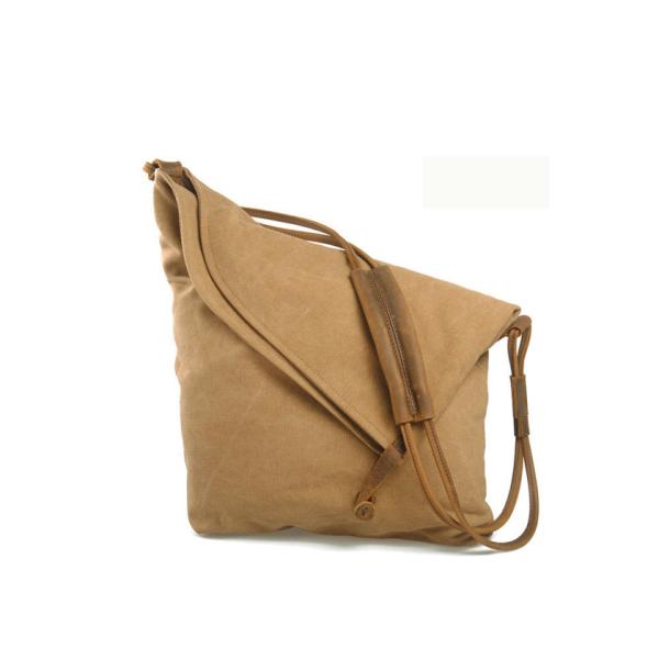 Wholesale Canvas Handbags Folded Design Waxed Canvas Messenger Bag