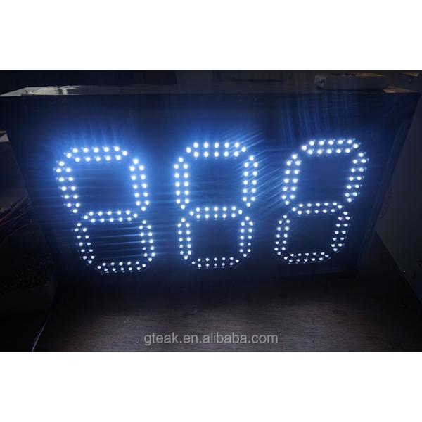 shenzhen guangzhou gas station price board red white blue green 7 segment digital led gas price sign for gas station