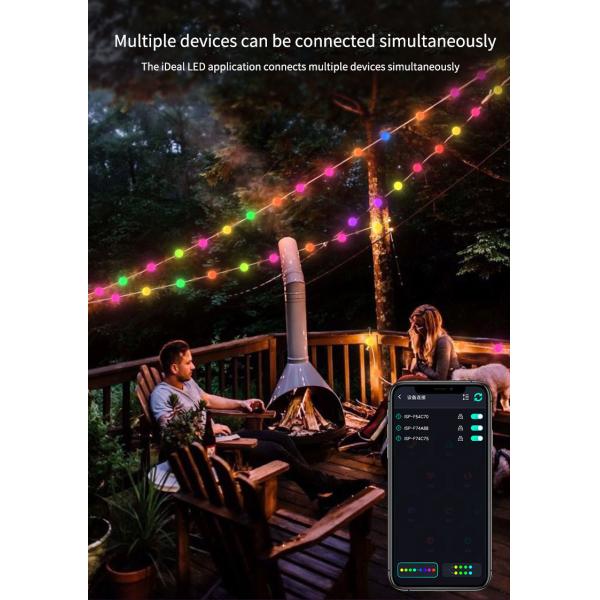 Waterproof IP44 LED Ball String Lights Remote Control For Outdoor Decoration