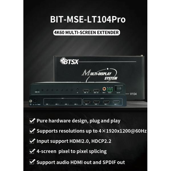 BIT-MSE-LT104PRO Multi-Screen Extender HDMI Audio Support and 2x1 Mode with Input Resolution Support