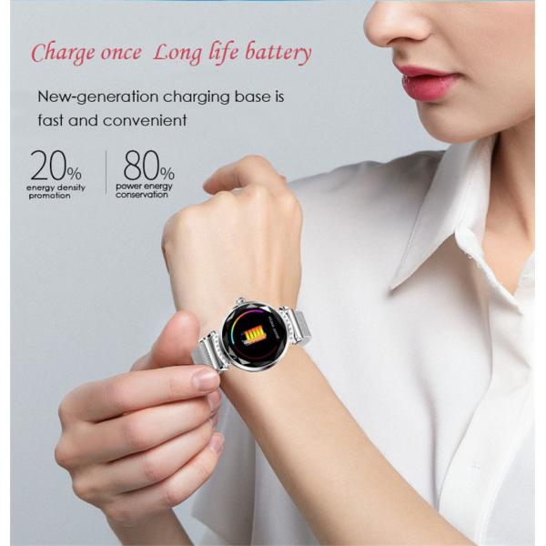 Newest Fashion Lady Smart Watch 3D Diamond Glass Heart Rate Blood Pressure Lady Smart watch 2019