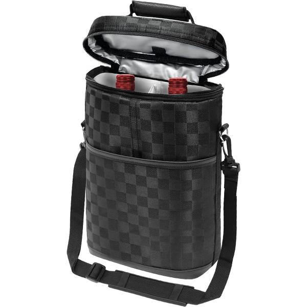 2 Bottle Wine Carrier Tote, Insulated Leakproof Wine Cooler Bag, Wine Travel Bag For Picnic BYOB Beach, Portable