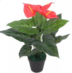 Buy cheap Height 100cm Green Artificial Anthurium Plant For Home Office Table Decoration product