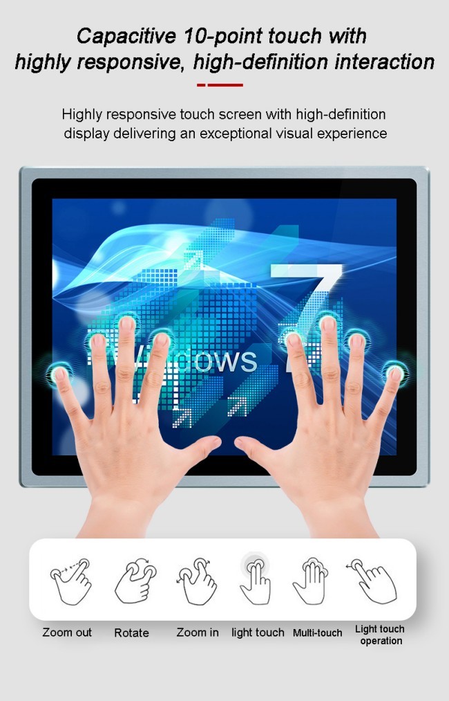 21.5 Inch Industrial Capacitive Touch Screen Panel Pc With Win10 Ip65 Waterproof Vesa Mount Embedded Industry Monitor